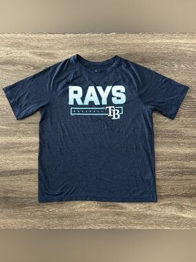 Tampa Bay Rays Navy Dark Blue Shirt Men’s L TB Baseball Graphic Athletic Workout
